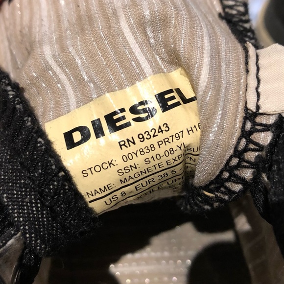 DIESEL High-Top Black Jean Sneakers With Sequins - Picture 9 of 14